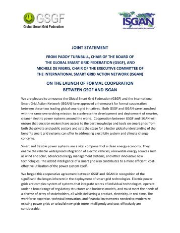 joint statement on the launch of formal cooperation between GSGF ...