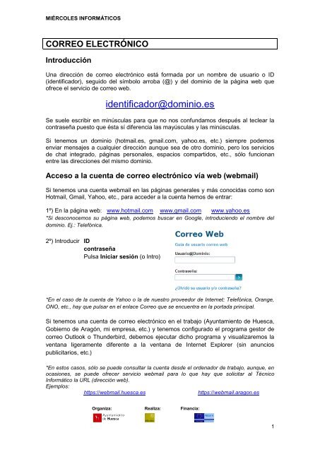 correo electrÃ³nico - Ayuntamiento de Huesca