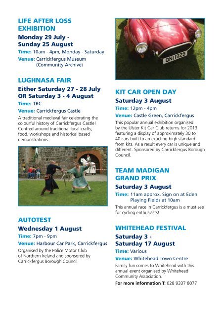 Summer Events Guide 2013 - Carrickfergus Borough Council