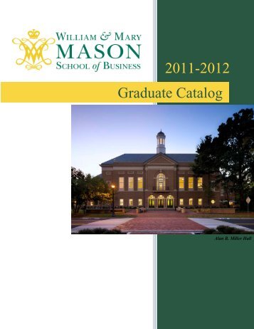 Graduate Catalog - Mason School of Business