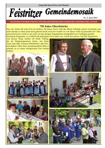 Mosaik Nr. 5, Juni 2013 - Feistritz bei Anger