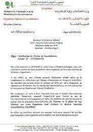 Lettre d'Accréditation en Inspection 17020 d'Algerac