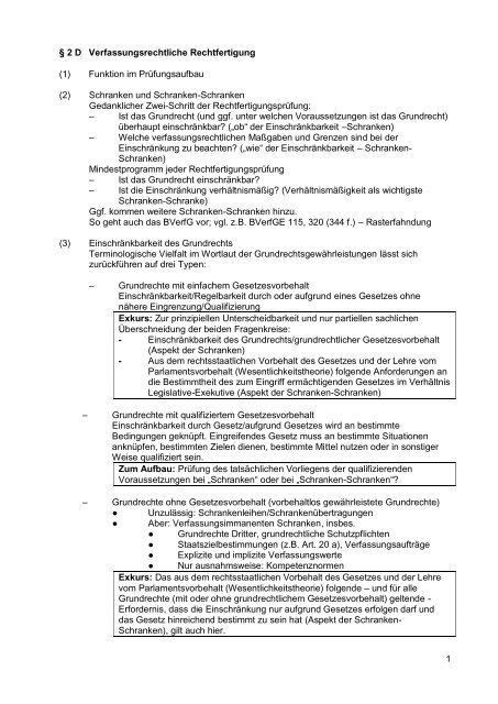 6. Â§ 2 Die verfassungsrechtliche Rechtfertigung