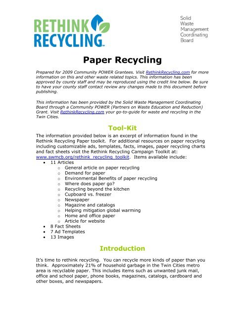 Recycling Paper for Better Waste Management