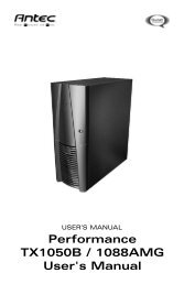 Performance TX1050B / 1088AMG User's Manual - Antec