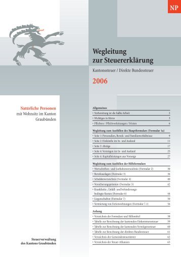 Wegleitung zur Steuererklärung 2006 - Kantonale Steuerverwaltung ...