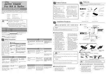 Instruction Manual - APEXi USA
