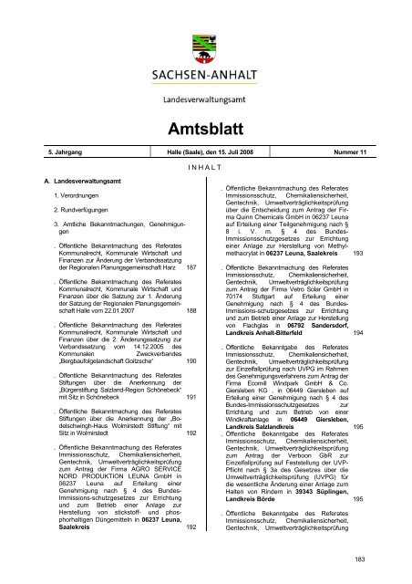 Amtsblatt - Sachsen-Anhalt