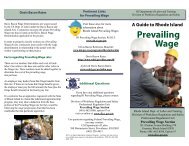 Prevailing Wage Brochure - RI Department of Labor and Training