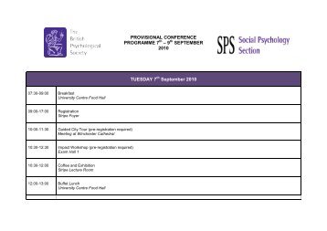 PROVISIONAL CONFERENCE PROGRAMME 7 th - University of ...