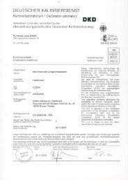 DKD Calibration Certificate Incremental probe 001