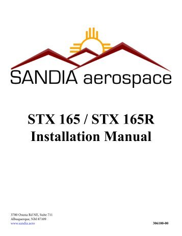 STX165 and STX165R installation manual - MGL Avionics