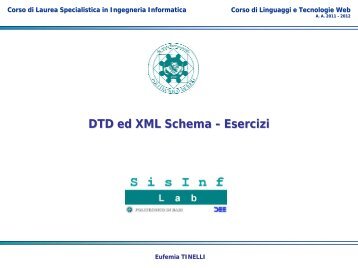 DTD, XSD e documenti XML validi - SisInf Lab