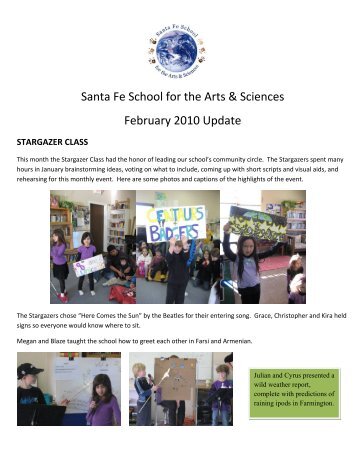 Santa Fe School for the Arts & Sciences February 2010 Update