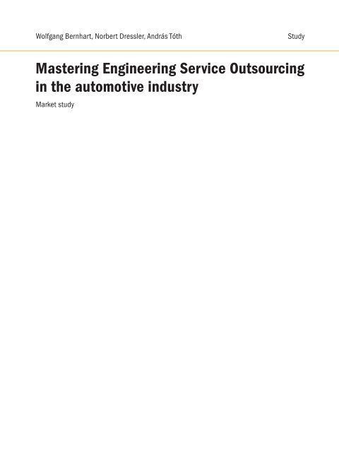 Mastering Engineering Service Outsourcing in the automotive industry