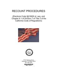 RECOUNT PROCEDURES - Riverside County Registrar of Voters