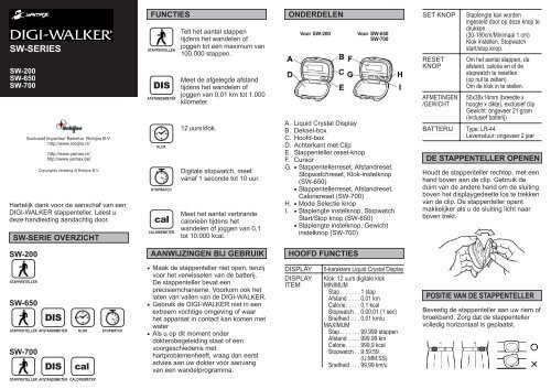 SW-serie DIGI-WALKER stappentellers - Robijns