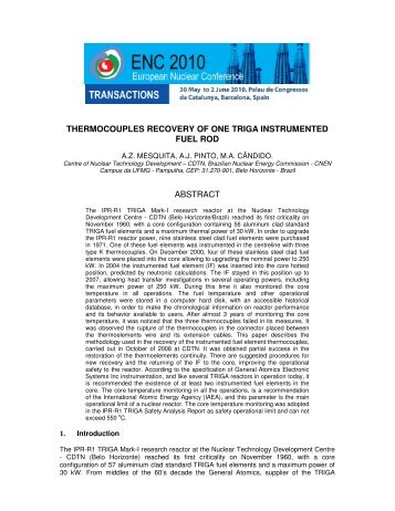 thermocouples recovery of one triga instrumented fuel rod ... - CDTN