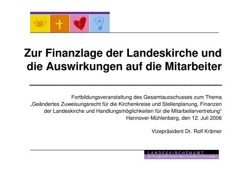 Referat von Dr. Rolf Krämer zur Finanzlage der Landeskirche