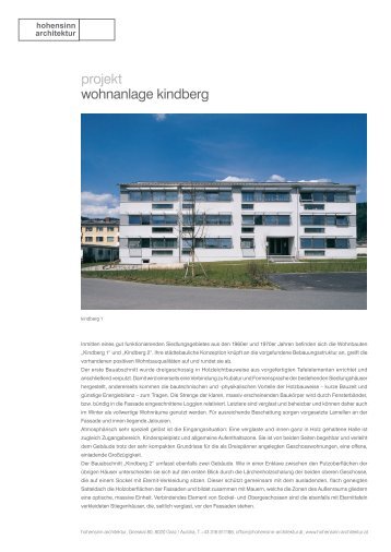 projekt wohnanlage kindberg - Hohensinn Architektur