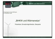 „BHKW und Wärmenetze“ - Energieagentur Landkreis Böblingen