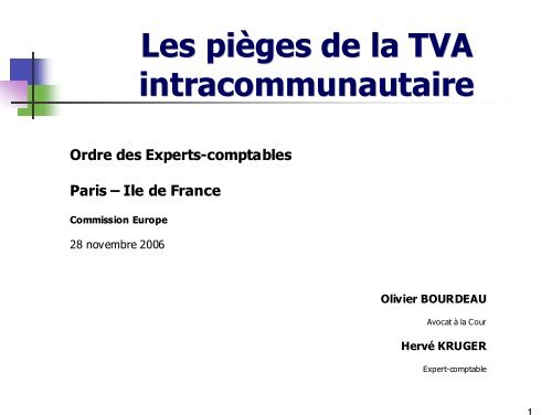 Les pièges de la TVA intracommunautaire - Ordre des experts ...