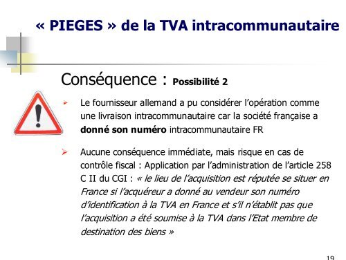 Les pièges de la TVA intracommunautaire - Ordre des experts ...