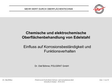 Neue Vefahren zur Oberflächenbehandlung von Edelstahl