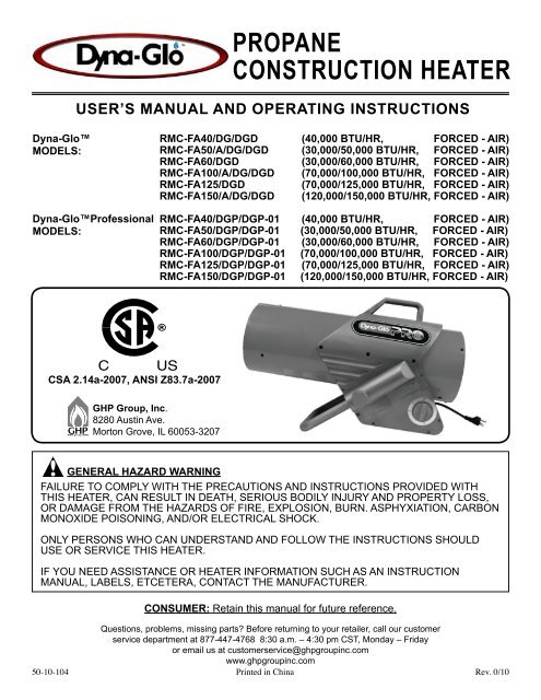 PROPANE CONSTRUCTION HEATER - Home Depot