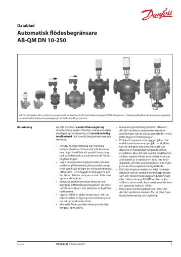 Automatisk flÃ¶desbegrÃ¤nsare AB-QM DN 10-250 - Danfoss VÃ¤rme