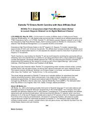 Estrella TV Enters North Carolina with New Affiliate Deal - Liberman ...