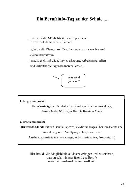 aktive berufsorientierung in der polytechnischen schule