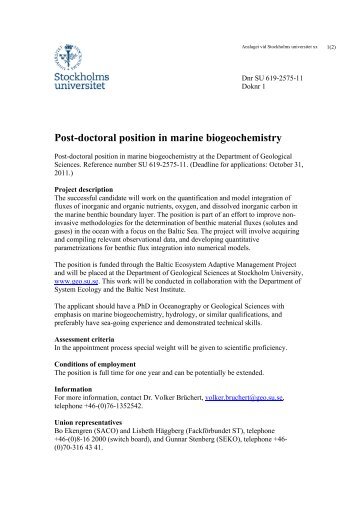 Post-doctoral position in marine biogeochemistry - SMF ...