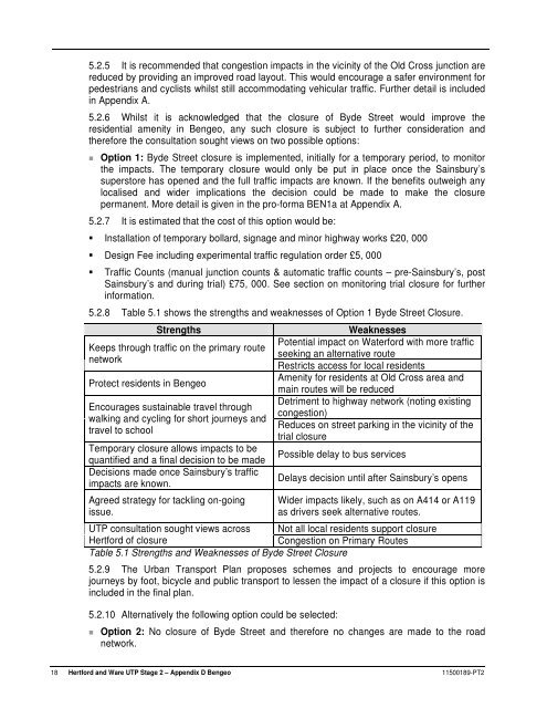 URBAN TRANSPORT PLAN - Hertfordshire County Council