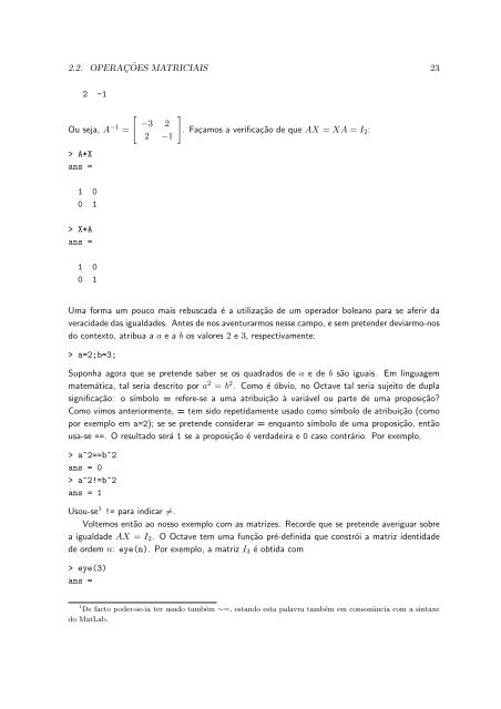 Introduç˜ao `a´Algebra Linear com o gnu-Octave - Departamento de ...