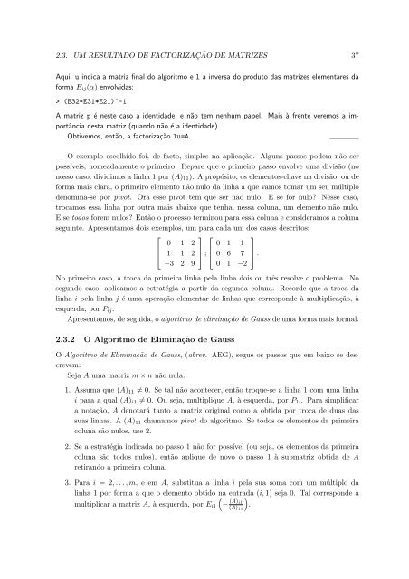 Introduç˜ao `a´Algebra Linear com o gnu-Octave - Departamento de ...