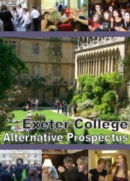 Alternative Prospectus - Exeter College