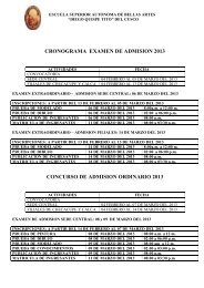 CRONOGRAMA EXAMEN DE ADMISION 2013 - Escuela Superior ...