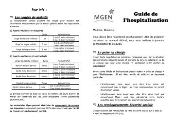 Guide de l'hospitalisation - MGEN