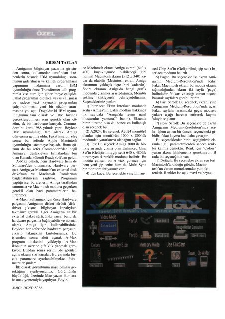 Amiga Dunyasi - Sayi 02 (Temmuz 1990).pdf - Retro Dergi