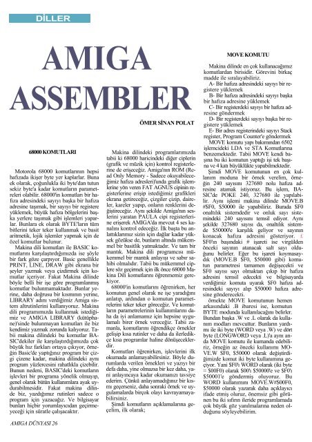 Amiga Dunyasi - Sayi 02 (Temmuz 1990).pdf - Retro Dergi