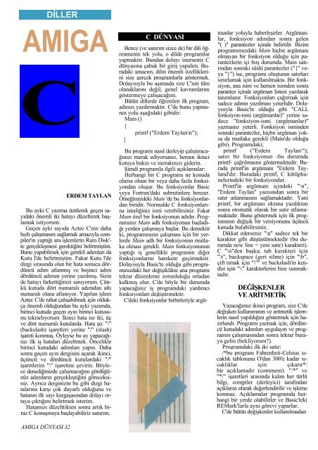 Amiga Dunyasi - Sayi 02 (Temmuz 1990).pdf - Retro Dergi