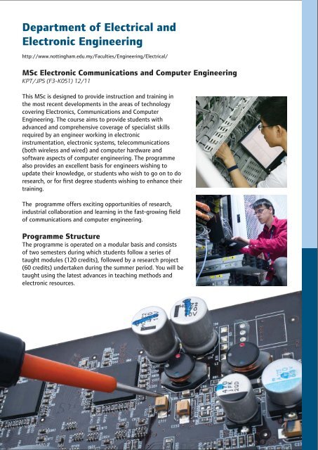 PG Engineering Brochure - The University of Nottingham, Malaysia ...