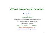 EE5105: Optimal Control Systems - National University of Singapore