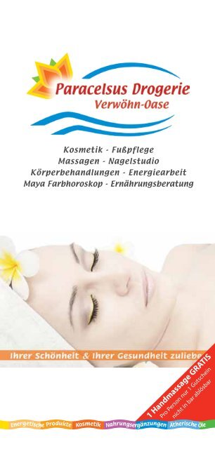 1 Handmassage GRATIS ,00 - Paracelsus Drogerie