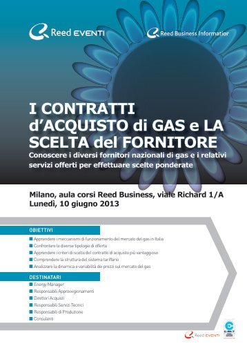 I CONTRATTI d'ACQUISTO di GAS e LA SCELTA ... - ReteIngegneri.it