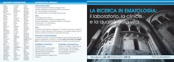 LA RICERCA IN EMATOLOGIA - Policlinico di Modena