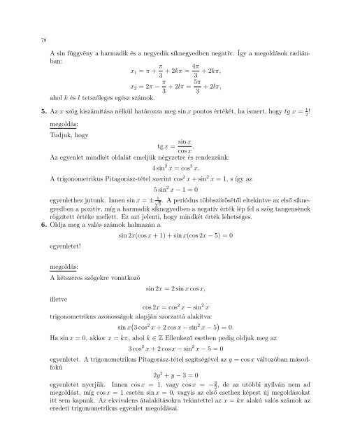 FeladatgyÅ±jtemÃ©ny a matematika rÃ©szhez - DE MÅ±szaki Kar ...