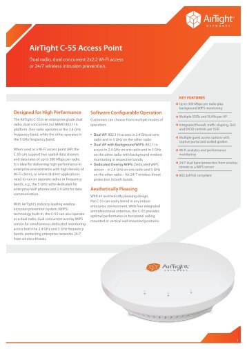 AirTight C-55 Access Point Datasheet - AirTight Networks