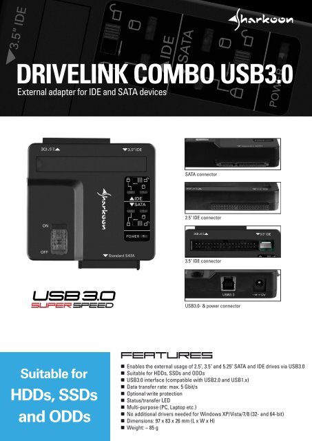 DRIVELINK COMBO USB3.0 - Sharkoon